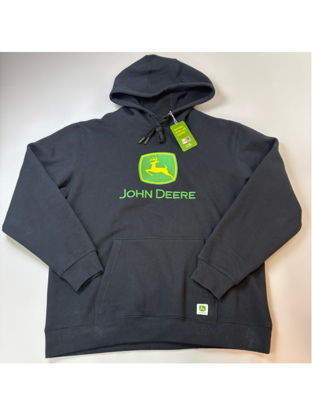 John Deere Hoodie Sweatshirt XL Black Green Utility Farm Streetwear Gorpcore